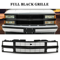 G-PLUS Front Bumper Grille for Chevy Silverado Blazer C/K 1500 2500 3500 1994-2000 Black Side View