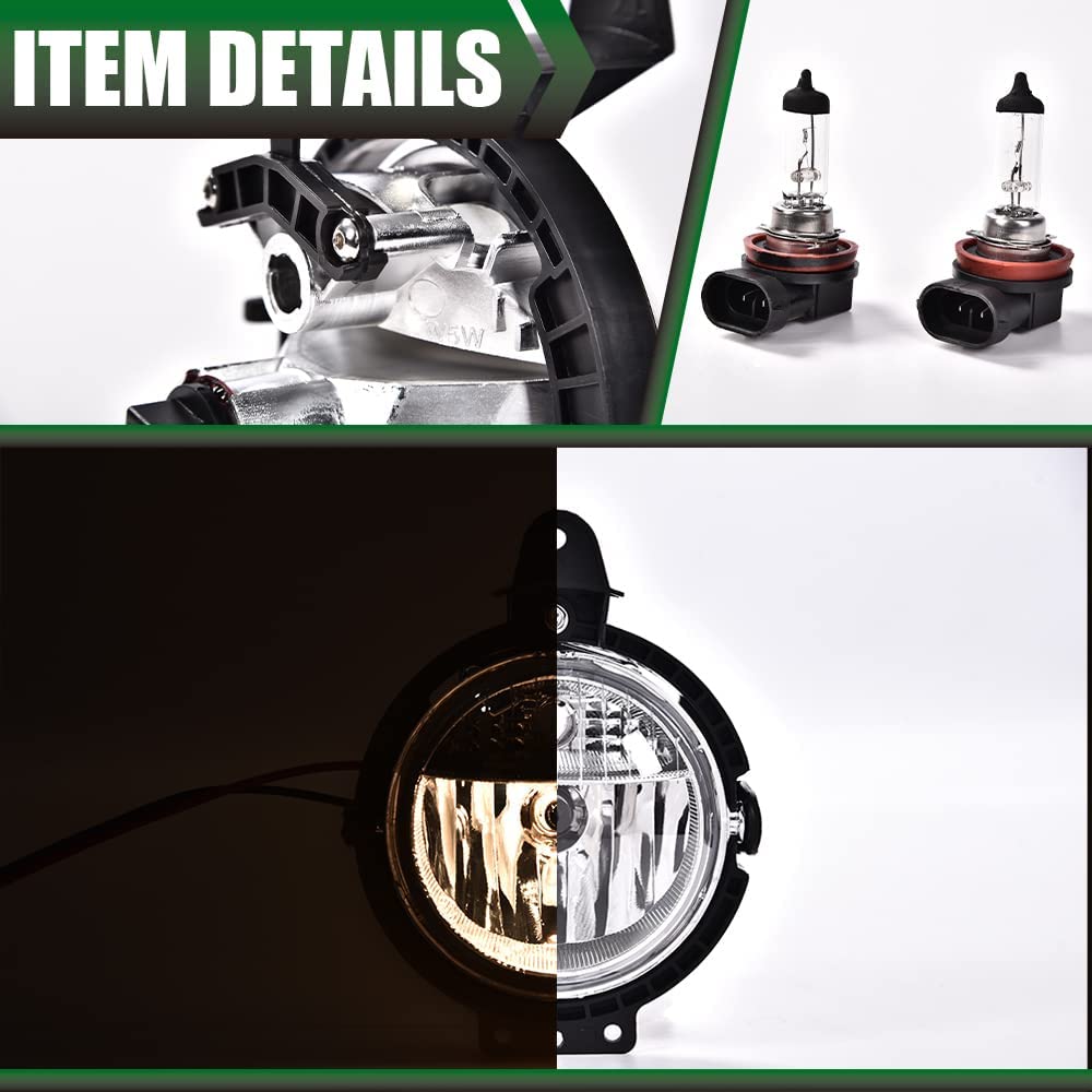 G-PLUS Bumper Fog Lights Compatible with Mini Cooper R55 R56 R57 R58 2007-2015 Fog Lamps Driver & Passenger Side Clear Lens Fog Lamp Accessories neblineros para autos delantero faros antiniebla