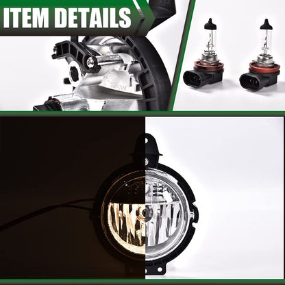 G-PLUS Bumper Fog Lights Compatible with Mini Cooper R55 R56 R57 R58 2007-2015 Fog Lamps Driver & Passenger Side Clear Lens Fog Lamp Accessories neblineros para autos delantero faros antiniebla