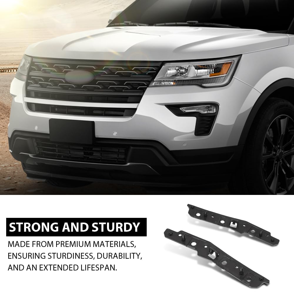 G-PLUS Front Bumper Retainer Set Compatible with Ford Explorer/Police Interceptor Utility Base 2016-2019 FB5Z17E814A, FB5Z17E814B, FO1043146, FO1042146 Black