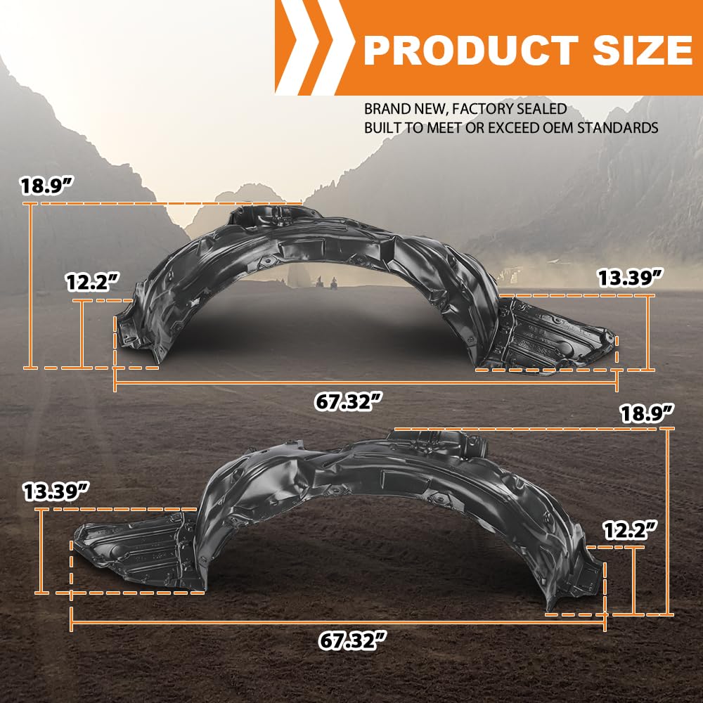 G-PLUS Front Driver & Passenger Side Pair Fender Liner Compatible with Toyota Corolla 2020-2022 53806-12140, 53805-12140, 53806-12100, 53805-12100, TO1248231 Black