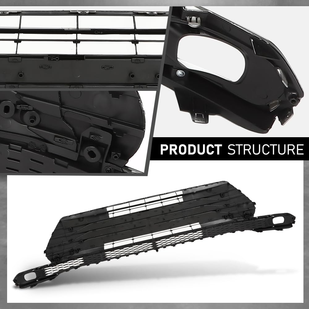 G-PLUS Front Lower Bumper Grille Grill, Compatible with Toyota Sienna LE 2021-2023, W/o Parking Sensor Hole, 5310208040, TO1036239