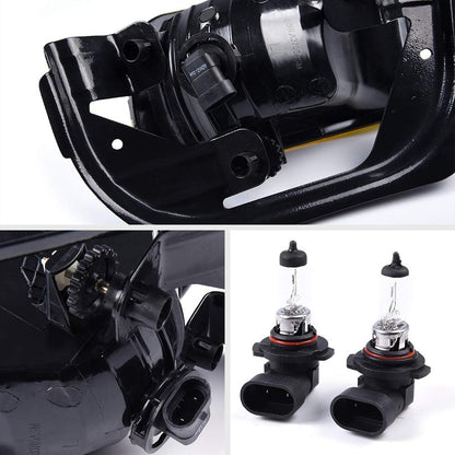 G-PLUS Front Bumper Fog Lights Assembly Compatible With Dodge RAM 1500 2009 2010 2011 2012 Yellow Lens Driving Fog Lamps w/Bracket + H10 12V 42W Halogen Bulbs