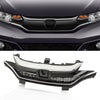 G-PLUS Front Bumper Upper Chrome Honeycomb Grille Grill Compatible with 2018 2019 2020 Honda Fit 71121-T5R-A50, 71122-T5R-A50, 71123-T5R-A50