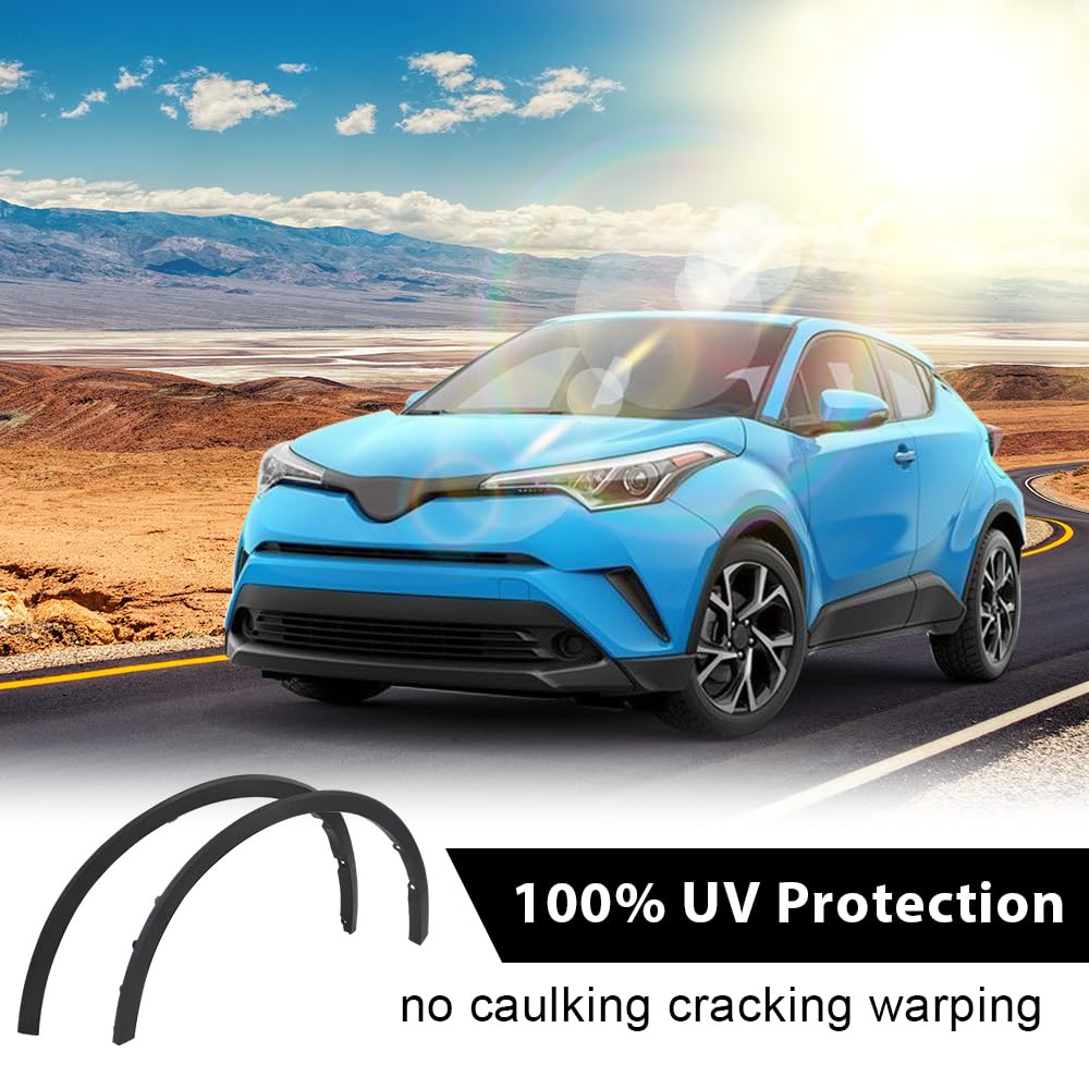 G-PLUS Front Fender Flares Compatible with Toyota CHR 2018-2022 Front Driver and Passenger Side Wheel Opening Molding, 75601F4010 75602F4010 TO1291115 TO1290115