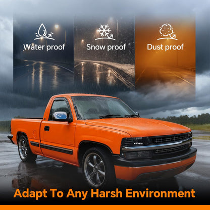 G-PLUS Headlights Assembly, Compatible with 1999-2002 Chevy Silverado/ 2000-2006 Suburban Tahoe Bumper Headlamps, Smoky Lens Black Housing Amber Reflector