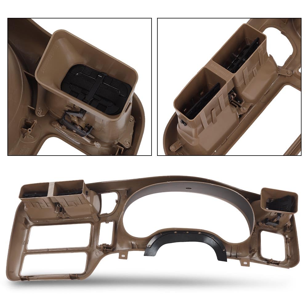 G-PLUS Dash Trim Bezel Cover Single Din Beige Compatible with Chevy Blazer S10 GMC Jimmy S15 Sonoma 1998 1999 2000 2001 2002 2003 2004 15013761 (Not Fit Double Din)