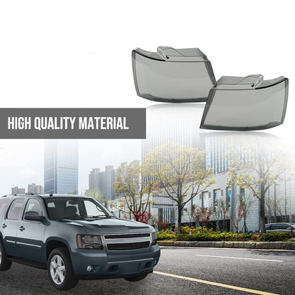 G-PLUS Headlight Lamps Protector Clear Lens Cover Smoke Compatible with 2007-2014 Chevy Tahoe Suburban 1500/2007-2013 Chevy Avalanche Suburban 2500