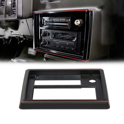 G-PLUS Radio Face Plate w/Red Trim Compatible with El Camino Monte Carlo SS 1981-1988 Radio Panel(Black)