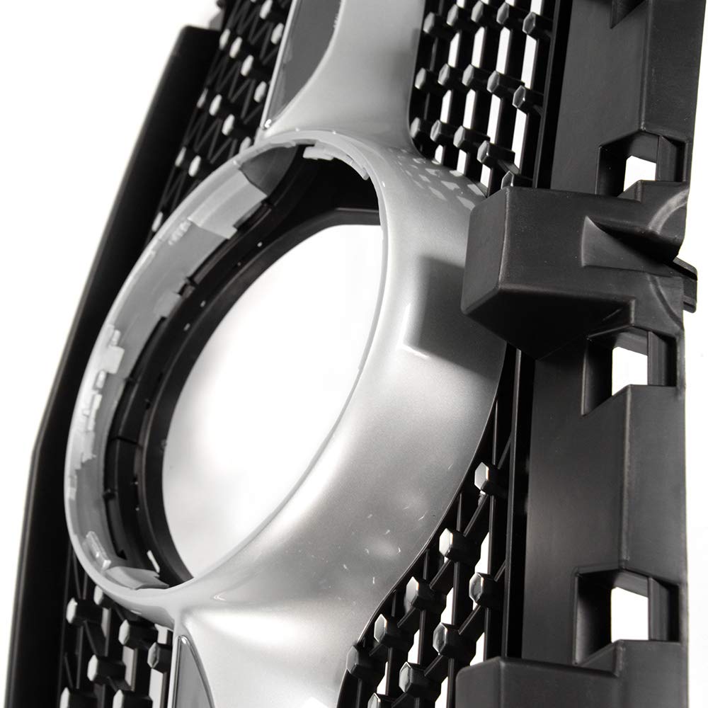 Diamond Star Front Bumper Mesh Grille Compatible with W117 CLA Class CLA180 CLA200 CLA250 CLA45 AMG 2014-2016 Silver Hood Upper Grille Assembly