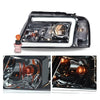 G-PLUS LED DRL Headlights Fit Ford F150 2004-2008,Fit Lincoln Mark Lt 2006-2008(NOT Fit 04 F150 Heritage/Flareside Beds), Headlamps Assembly,Smoky Lens Chrome Housing Clear Reflector