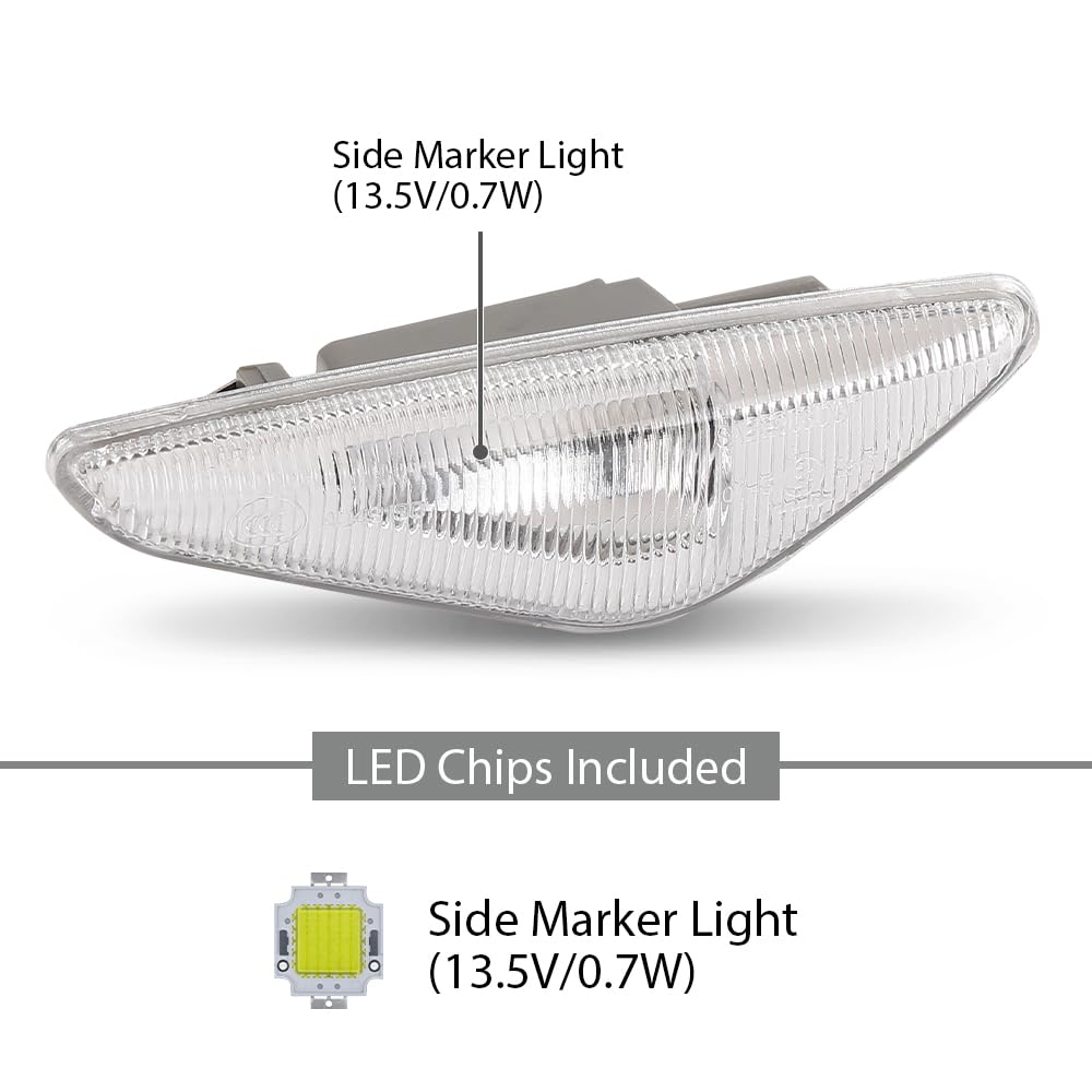 G-PLUS Pair Front Turn Signal Light Side Marker Light, Compatible with BMW X5 E70 2007-2014/ X3 F25 2011-2015/ X6 E71 2008-2014, LH Driver & RH Passenger Side 2PCS, 63137171007, 63137171008
