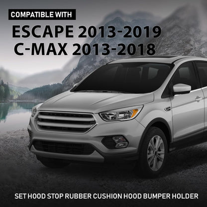 G-PLUS Hood Stop Rubber Cushion Bumper Holder, Compatible with Ford Escape 2013-2019, Fit Ford C-Max 2013-2018 AM5Z-16758-A, CV6Z-16758-A, AM5Z16758A, CV6Z16758A