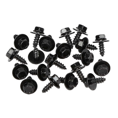 G-PLUS Splash Shield & Firewall Screws- M6.3 x 20mm Long- 10mm Hex- 20 pcs Screws Compatible with Most Models Black Iron