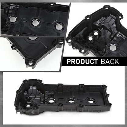 G-PLUS Engine Valve Cover Set Compatible with Ford Edge 2011-2018 Fit Ford F150 Mustang 2011-2017 w/o Cam Sensor Port Hole, Non-Turbo Black