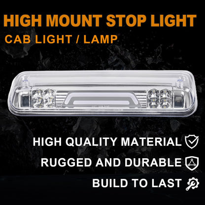 G-PLUS Rear LED Third Brake Light Compatible With 2004-2008 Ford F150 3RD Cargo Led Tail Lamps (Clear lens Chrome Housing)