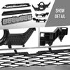 G-PLUS Front Bumper Grille Assembly Body Parts Kit Compatible with Toyota 4Runner TRD / SR5 2014-2019 TO2509104, TO1036148 Black