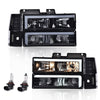 G-PLUS LED DRL headlights, Compatible with 1994 1995 1996 1997 1998 1999 2000 GMC C10 C/K C1500 bumper Headlamp, Smoky lens Black Housing Clear Reflector