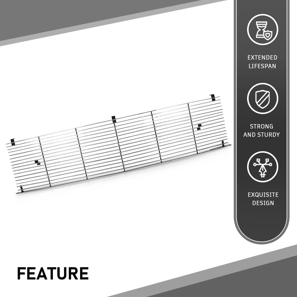G-PLUS Front Billet Grille Insert Compatible with Chevy Blazer Suburban GMC Jimmy Suburban 1981-1988, Fit Chevy GMC C/K Pickup 1981-1987, Fit for Phantom Style With Stacked Lights