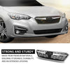 G-PLUS Bumper Grille Grill W/Chrome Molding Trim, Compatible with Subaru Impreza 2017-2019, SU1200170, SU1212105, SU1213105, SU1202104, 91122FL00B, 91123FL03B, J1010FL300, 91123FL00B Black