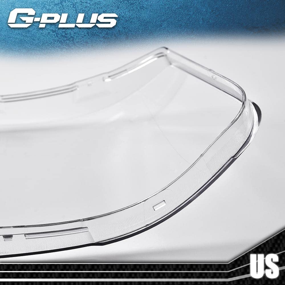 G-PLUS Front Headlight Lenses Cover Compatible with 2007-2013 GMC Sierra 1500 2500HD 3500HD,Left & Right Side Replacement Pair (Clear Lens)