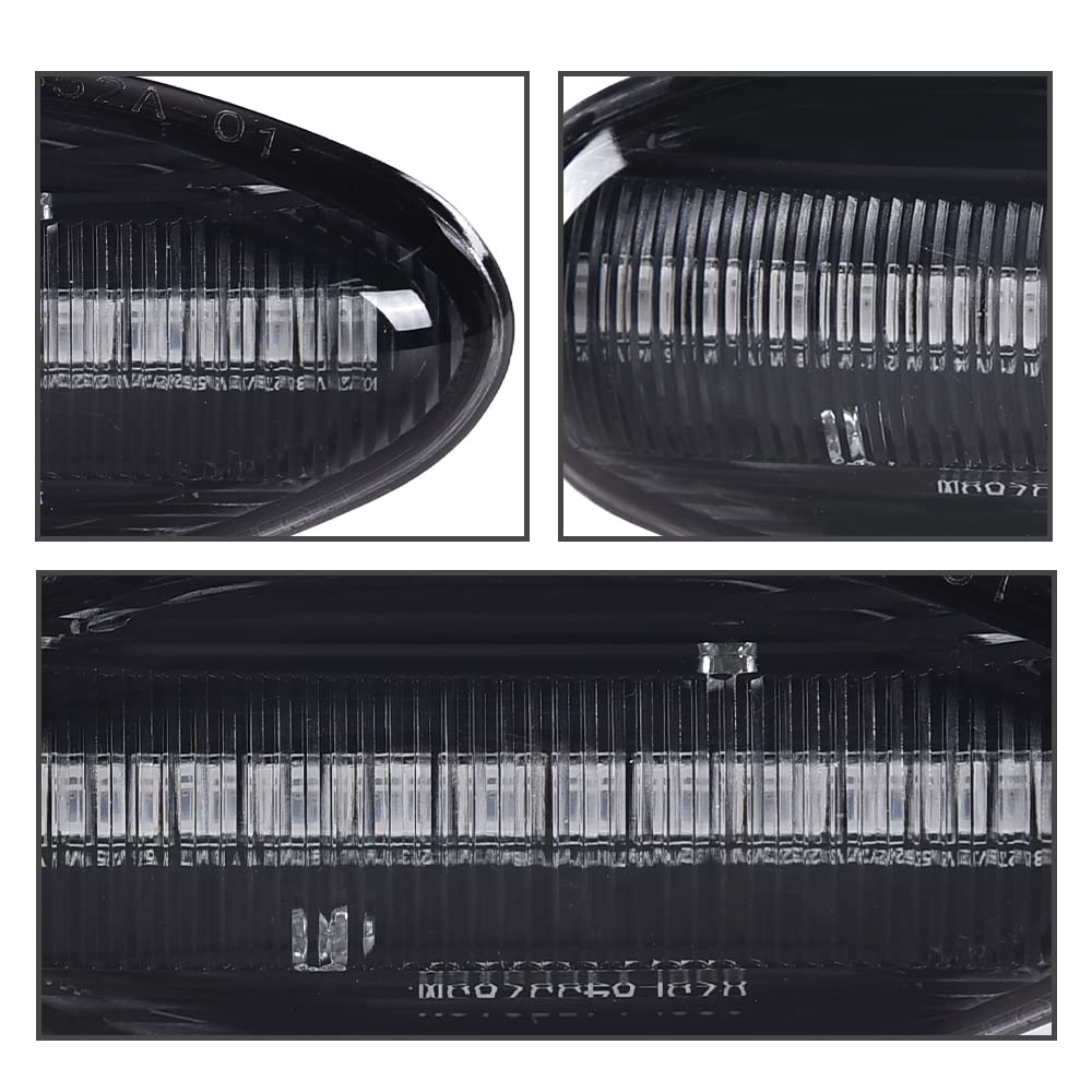 G-PLUS Side Marker Light Set Compatible with Chevy Silverado 2500HD 3500HD 2001-2014 /Fit for GMC Sierra 2500HD 3500HD 2001-2014 LED Marker Lamps Smoke Lens 4Pcs/Set 16530173 16530177