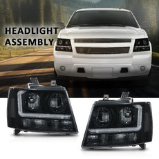 G-PLUS Projector Headlights Assembly for Chevy Tahoe Suburban 2007-2014 Smoky Black Clear Product Image