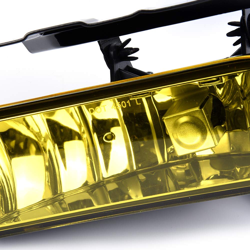 G-PLUS Front Bumper Fog Lights Assembly Compatible With Cadillac Escalade 2002 2003 2004 2005 2006,Driving Fog Lamps w/ 899 12V 37.5W Bulbs(Yellow Lens)