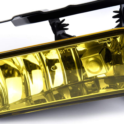 G-PLUS Front Bumper Fog Lights Assembly Compatible With Cadillac Escalade 2002 2003 2004 2005 2006,Driving Fog Lamps w/ 899 12V 37.5W Bulbs(Yellow Lens)