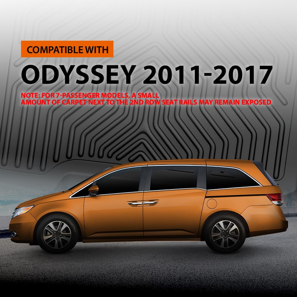 G-PLUS TPE Floor Mats Fit Honda Odyssey 2011-2017 Truck Accessories Cargo Liners All Weather Protection 2PCS Black Alfombras para Carro