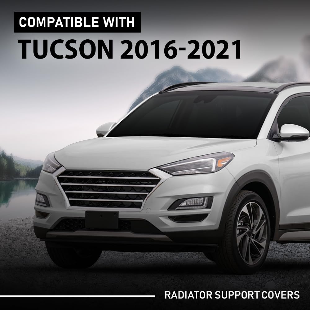G-PLUS Radiator Support Cover Compatible with Hyundai Tucson 2016-2021, 86342D3000, HY1224111 Black