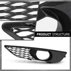 G-PLUS Fog Light Grille Cover for Audi Q7 2010-2015 Front Right Side Additional Angle
