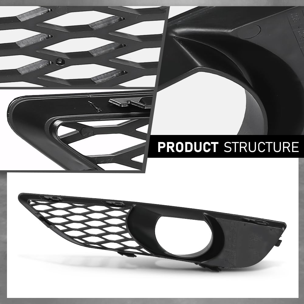 G-PLUS Right Front Bumper Right Fog Light Grille Lamp Cover Compatible with Audi Q7 Sportback 2010-2015 4L0 807 676 C, 4L0807676C
