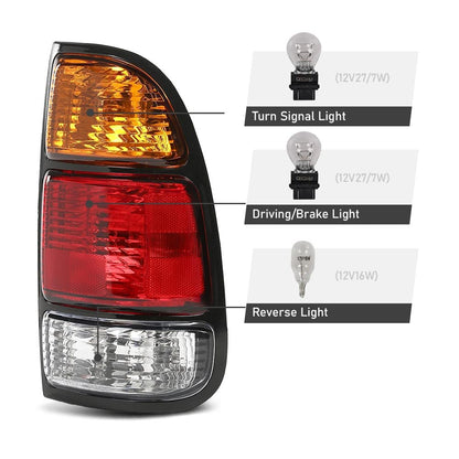 G-PLUS Tail Lights Assembly Left & Right Side Compatible with Toyota Tundra Regular Cab & Access Cab 2000-2006 Fit for Fleetside Bed Model 815600C010, 815500C010 Luces Traseras