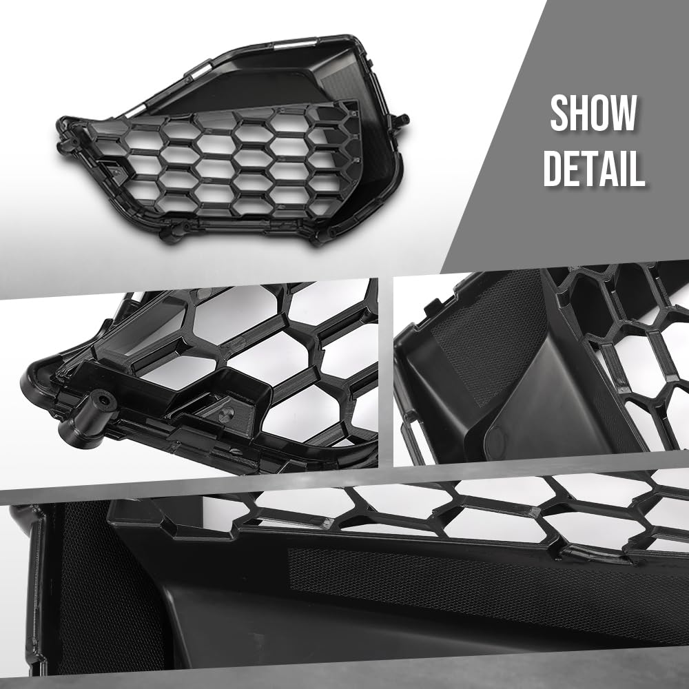 G-PLUS Front Corner Grille Set L&R Compatible with Ford Mustang GT 2024-2025 Black