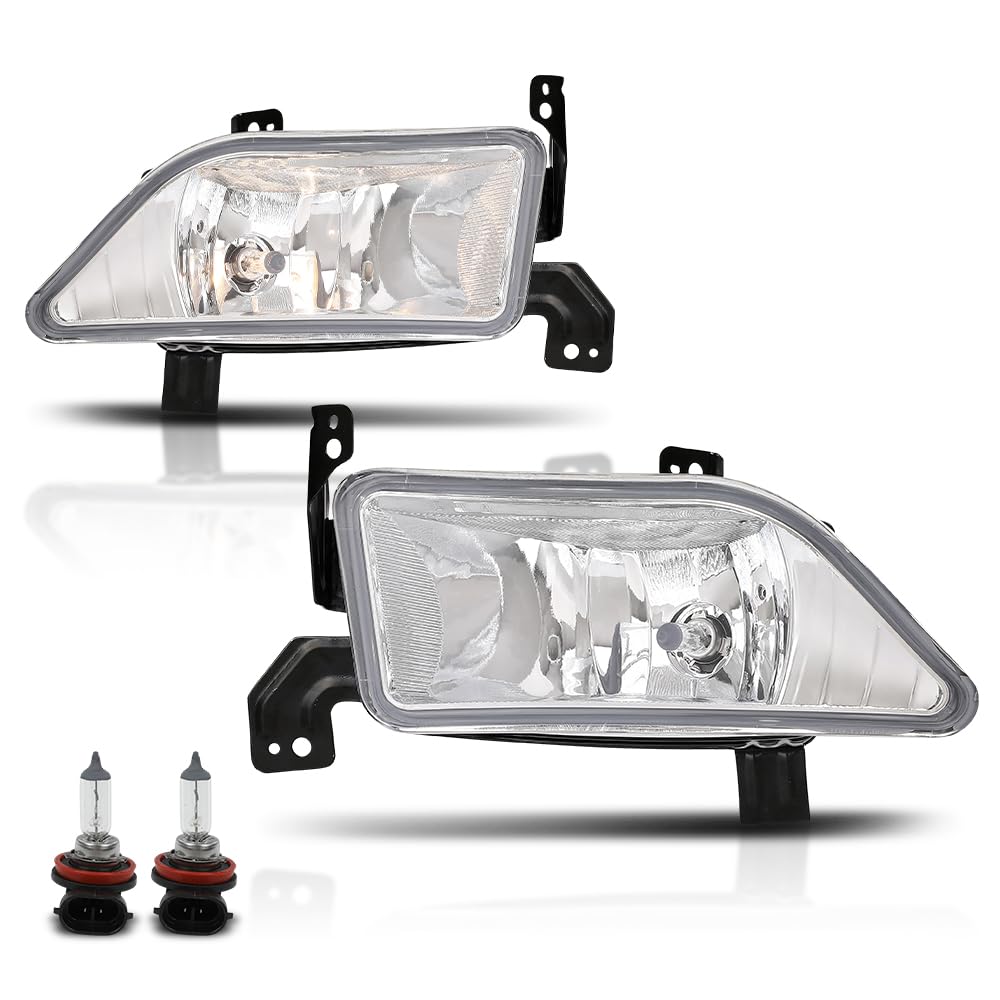 G-PLUS Pair Fog Lights Bumper Driving Lamps Left+Right Compatible with Honda Pilot 2006 2007 2008 33951S9VA11, 33901S9VA11 White
