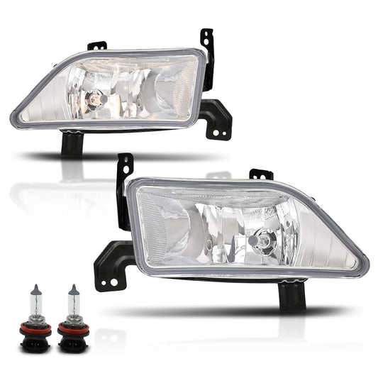G-PLUS Pair Fog Lights Bumper Driving Lamps Left+Right Compatible with Honda Pilot 2006 2007 2008 33951S9VA11, 33901S9VA11 White