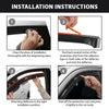 G-PLUS in-Channel Window Visors 4Pcs Compatible with Ford F150 Supercrew 2015-2025 & F150 Raptor SuperCrew 2017-2025 Rain Guards Side Wind Deflector with Tape Glossy Black