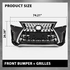 G-PLUS Front Bumper Kit Compatible with Lexus RX350 RX450h 2013-2020 18PCS Close-up View