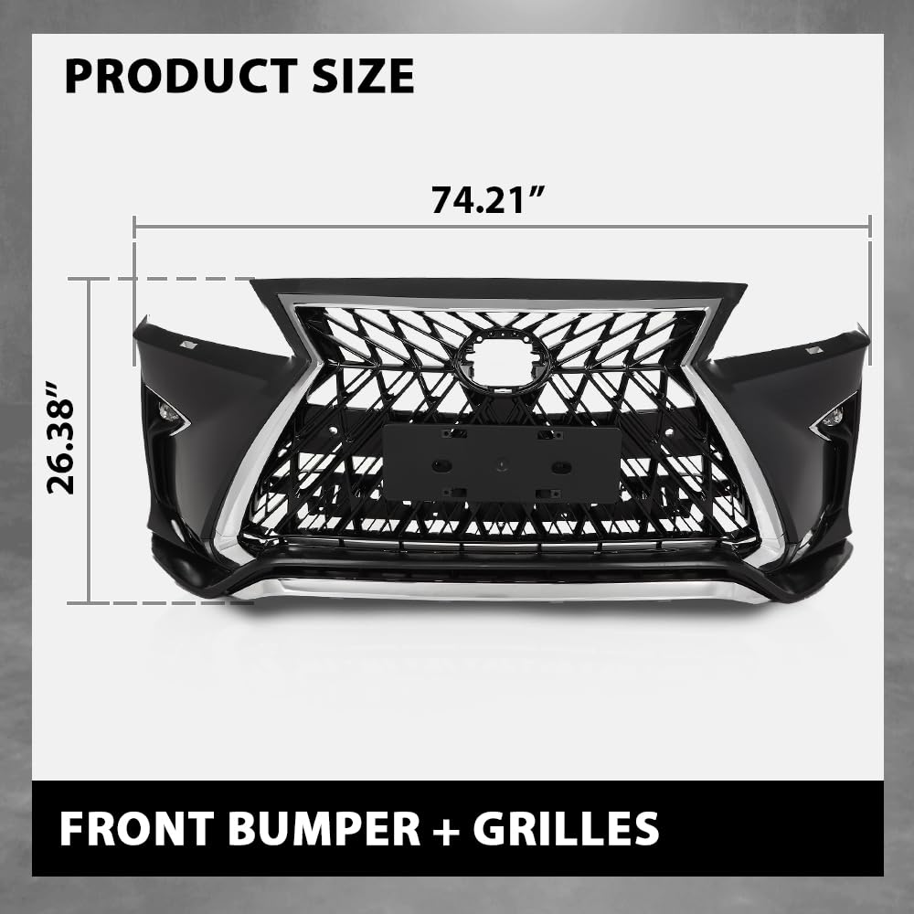 G-PLUS Front Bumper Kit 18PCS, Compatible with 2013-2015 LX RX350 RX450h to 2020+ RX TRD Style