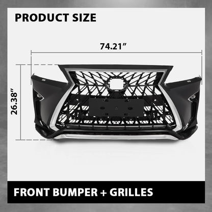 G-PLUS Front Bumper Kit 18PCS, Compatible with 2013-2015 LX RX350 RX450h to 2020+ RX TRD Style