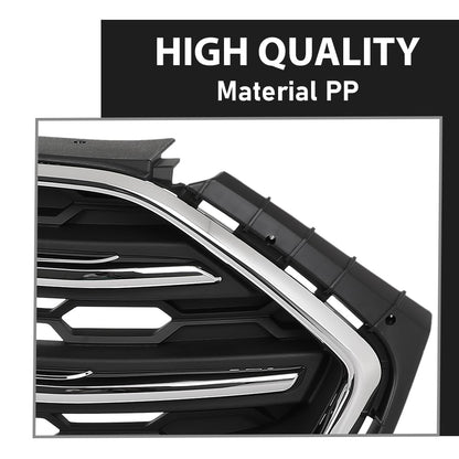 G-PLUS Front Bumper Upper Grille Assembly, Compatible with Ford Ecosport 2018-2022, Chrome & Black, GN15-17B968-AAW