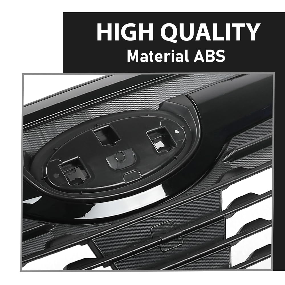 G-PLUS Front Grill w/Camera Hole Gloss Black w/Red Line Compatible with Subaru Forester 2019-2021 91121SJ040