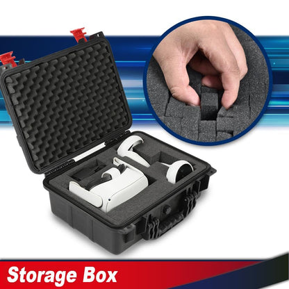 G-PLUS Hard VR Headset Carrying Case w/Foam Block Dividers,Waterproof Protector Storage Box Compatible with Meta Quest 3S/Quest 3/Quest 2,Travel Portable Case Fit Oculus Quest 3/Quest 2 Black&Orange