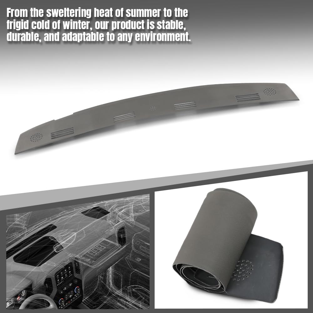 G-PLUS TPE Dash Defrost Vent Cover Cap Compatible with Dodge Ram 1500 2002-2005/ Fit Ram 2500 3500 2003-2005 Upper Dashboard Panel Grey