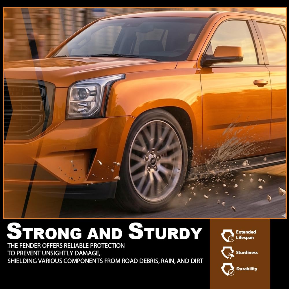 G-PLUS Front Left Driver Side Fender Compatible with GMC Yukon/Yukon XL(submodel: Denali, SLE, SLT) 2015-2020 Black