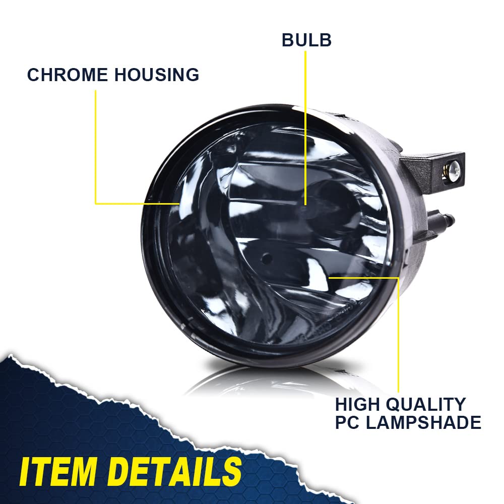 G-PLUS Front Fog Lights Assembly Compatible with 2004-2015 Nissan Titan / 2005-2007 Nissan Armada Clear Lens Driving Fog Lamps Compatible with w/ 889 12V 37.5W Bulbs 2pcs