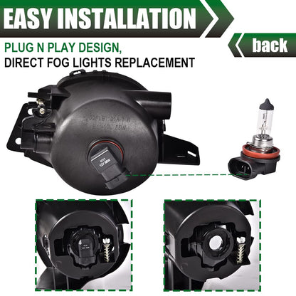 G-PLUS Clear Lens PAIR Bumper Fog Light Lamps Compatible with 2007 2008 2009 2010 BMW E70 X5 Fog Lamp Accessories neblineros para autos delantero faros antiniebla