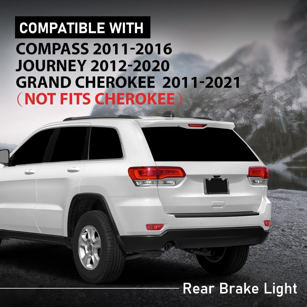 G-PLUS Fog Tail Brake Lights Compatible with Jeep Compass 2011-2016,Compatible with Jeep Grand Cherokee 2011-2021 (not fits Jeep Cherokee),Compatible with Dodge Journey 2012-2020 57010716AC