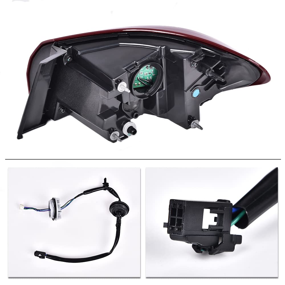 G-PLUS LED Tail Light Lamp Compatible with Chevy Malibu 2019 2020 2021 2022 Driver Rear Lamps Red Clear lens Chrome Houning 84595944 GM2800262 GM2801262 Luces Traseras Faros TraserosAssembly